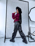 "BURGUNDY SPRITZ" - suede-like jacket